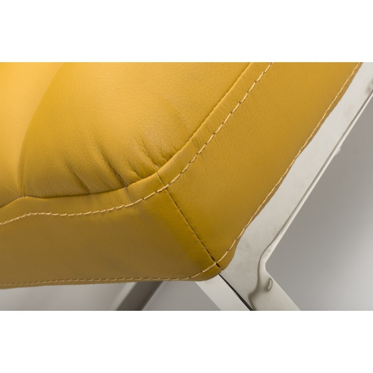 Darwin Faux Leather Yellow Modern Accent Chair