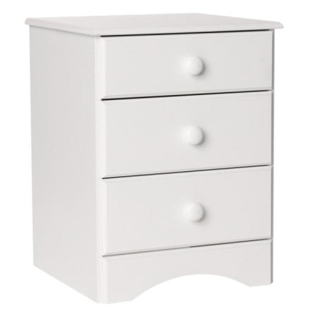 Furniture To Go Scandi 3 Drawer Bedside In White