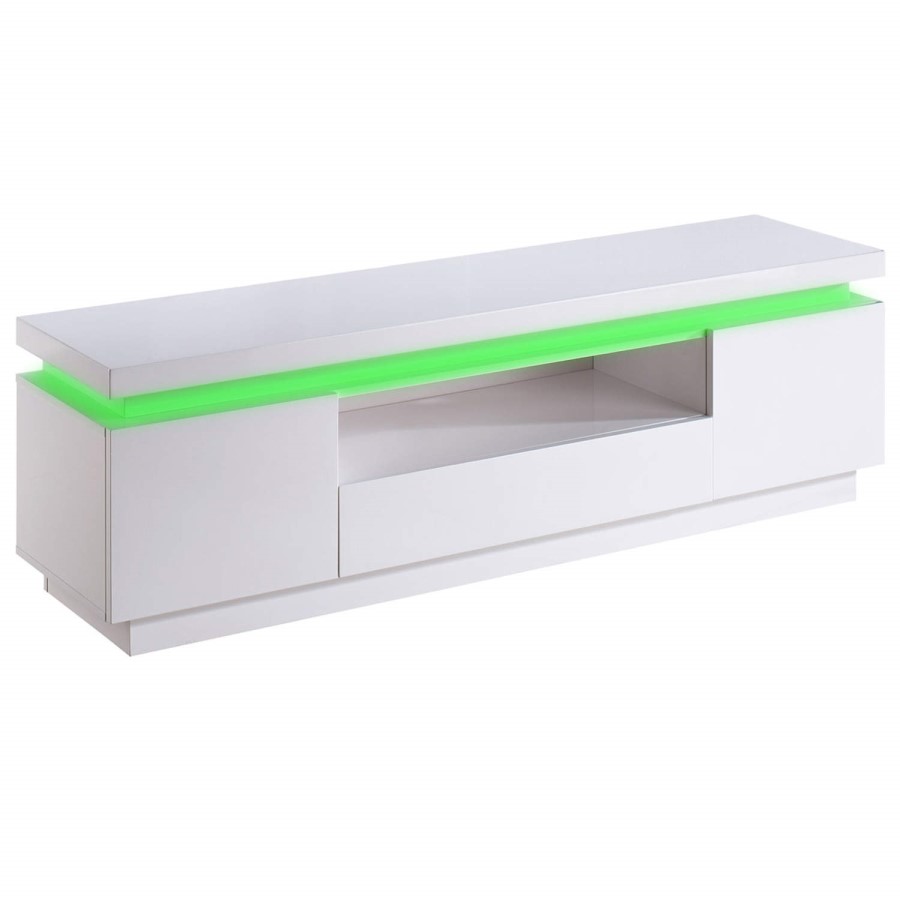 GRADE A1 - Evoque Colour Effects White High Gloss TV Unit
