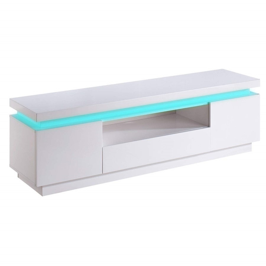 GRADE A1 - Evoque Colour Effects White High Gloss TV Unit
