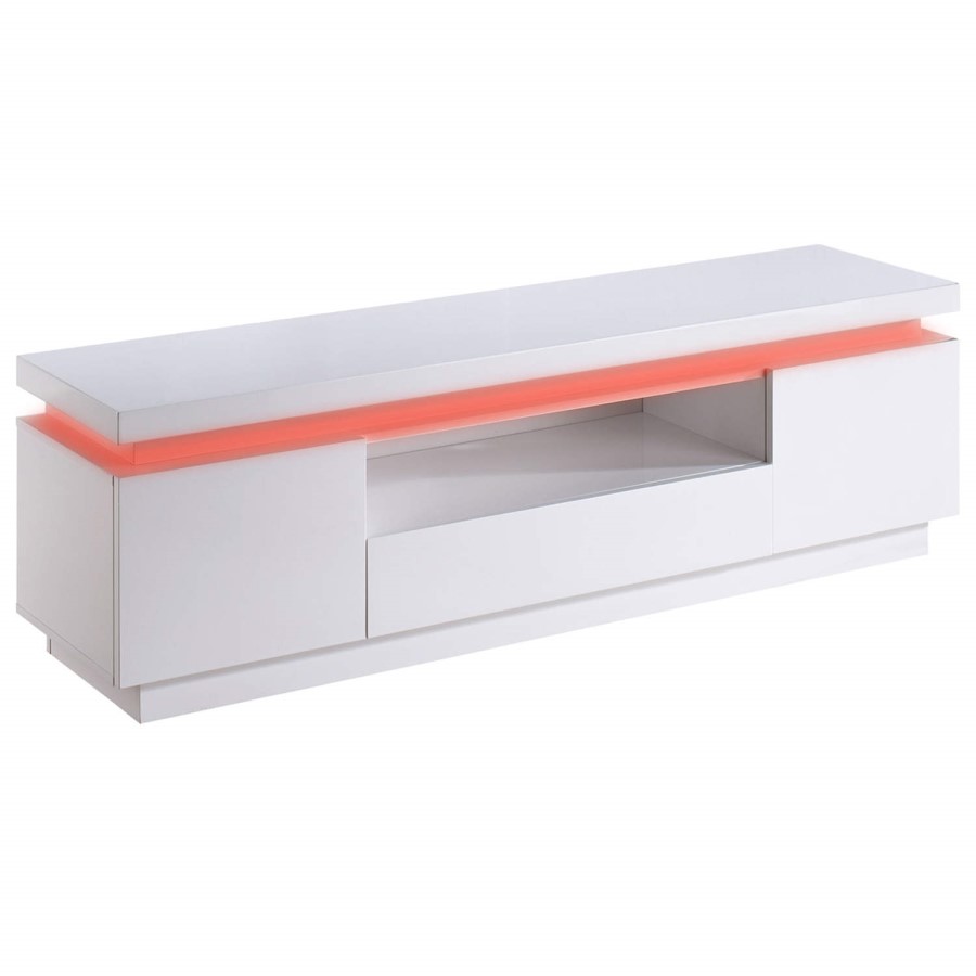 GRADE A1 - Evoque Colour Effects White High Gloss TV Unit