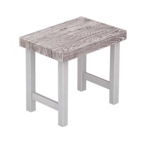 Natural White Wooden Garden Stool