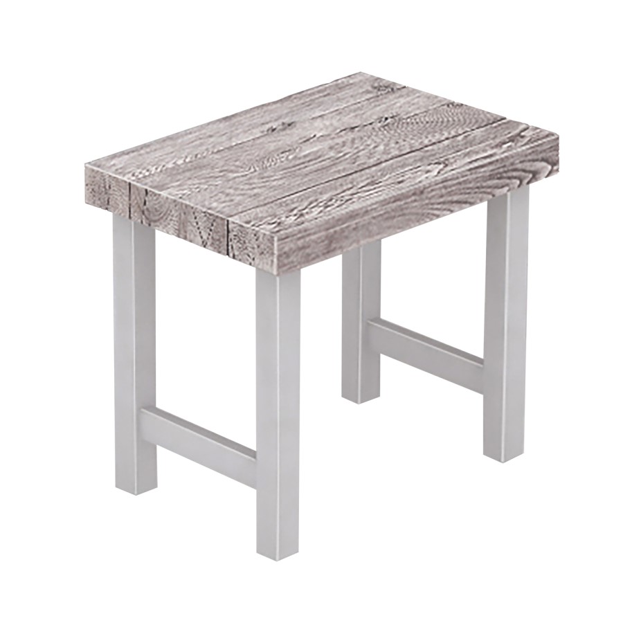 Natural White Wooden Garden Stool