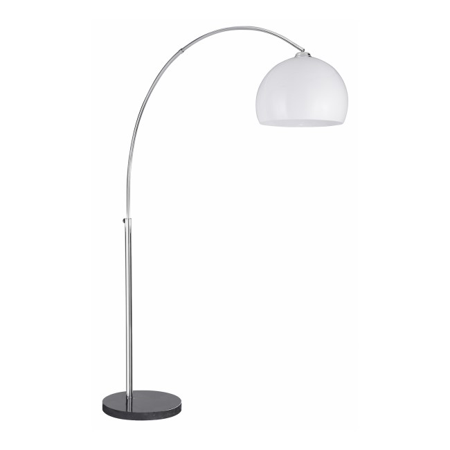 Arcs Floor Lamp with Marble Base & White Dome Shade