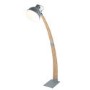 Grey & Wood Curved Floor Lamp - Nanna