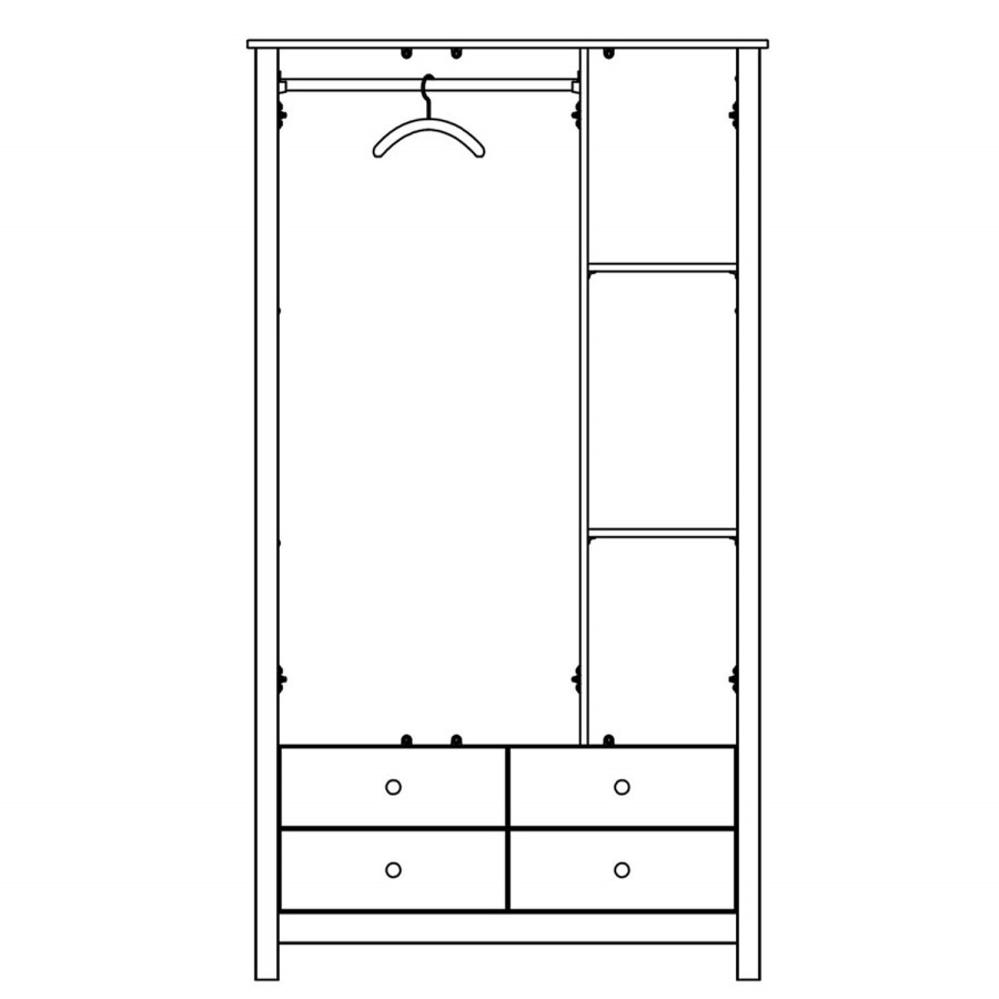 Furniture To Go Florence Triple Wardrobe in Black