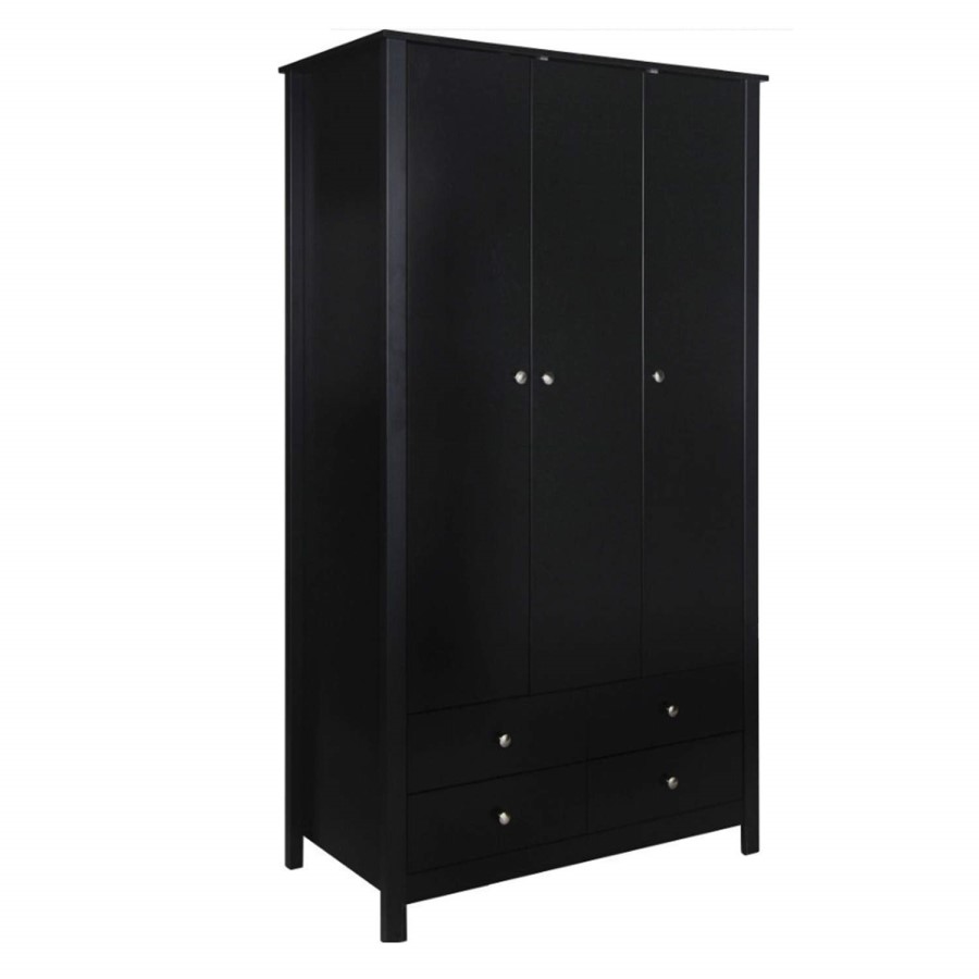 Furniture To Go Florence Triple Wardrobe in Black