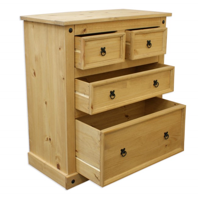 Corona Mexican 2+2 Chest of Drawers In Solid Pine 