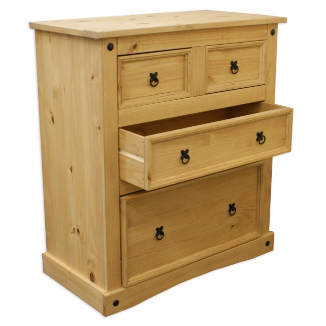 Corona Mexican 2+2 Chest of Drawers In Solid Pine 