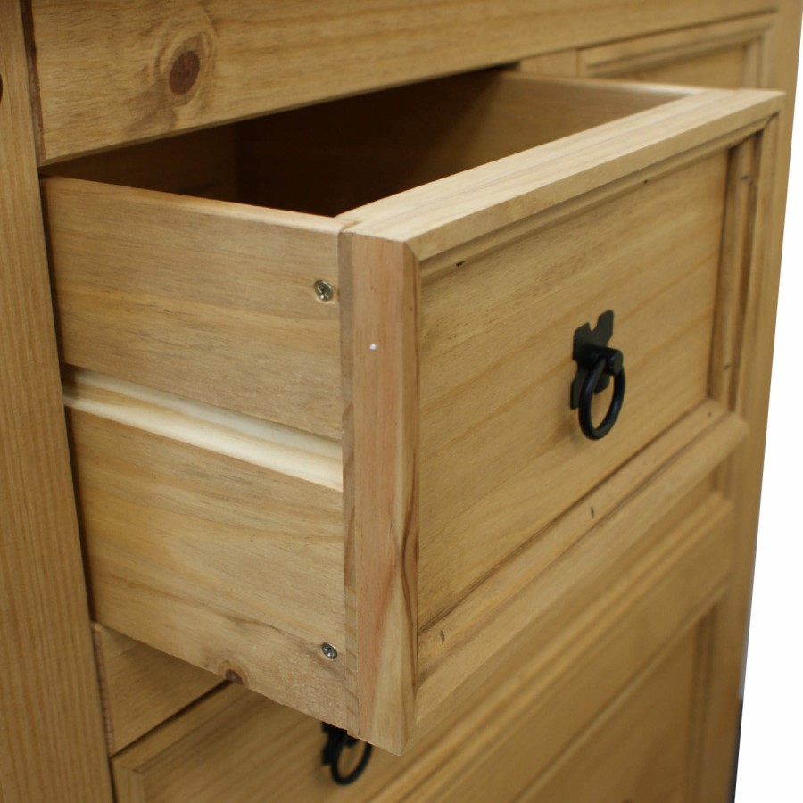 GRADE A2 - Corona Mexican 2+2 Chest of Drawers In Solid Pine 