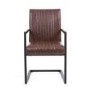 Shankar Archer Pair of Cantilever Leather Effect Brown Carver Chairs