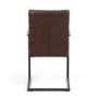 Shankar Archer Pair of Cantilever Leather Effect Brown Carver Chairs