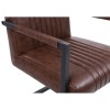 Shankar Archer Pair of Cantilever Leather Effect Brown Carver Chairs