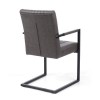 GRADE A1 - Shankar Pair of Archer Cantilever Leather Effect Grey Carver Chair