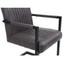 GRADE A1 - Shankar Pair of Archer Cantilever Leather Effect Grey Carver Chair