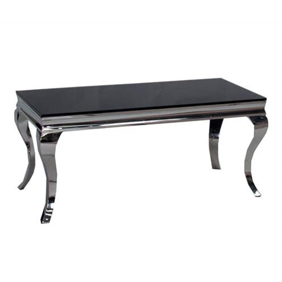 Black Mirrored Large Coffee Table - Vida Living Louis