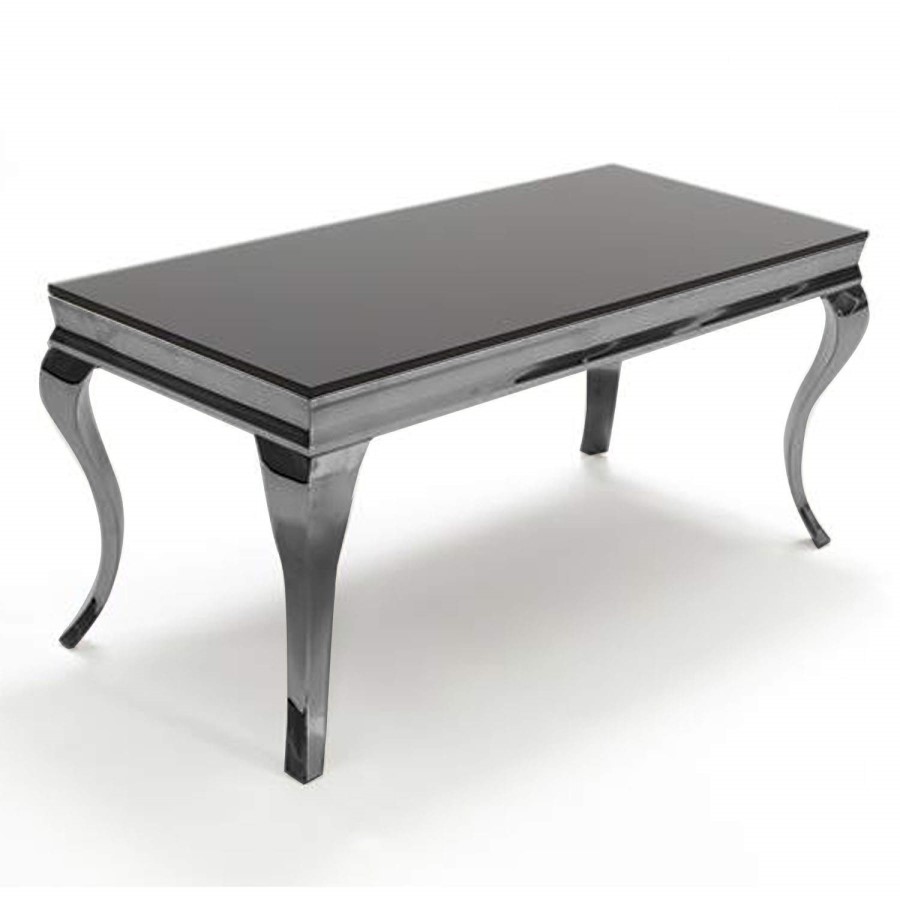 Black Mirrored Large Coffee Table - Vida Living Louis
