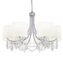 8 Light Chrome Chandelier with Shades & Crystal Beads - Nina