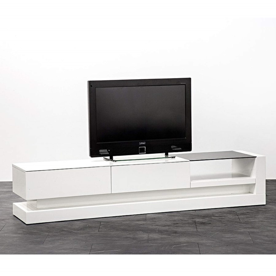 GRADE A2 - Evoque White High Gloss TV Unit with Colour Effects Lighting