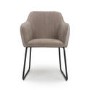 Shankar Celeste Pair of Dining Chairs in Chenille & Leather Effect Beige