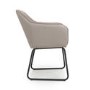 Shankar Celeste Pair of Dining Chairs in Chenille & Leather Effect Beige