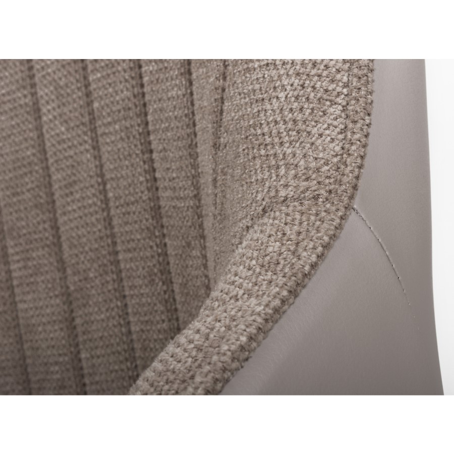 Shankar Celeste Pair of Dining Chairs in Chenille & Leather Effect Beige