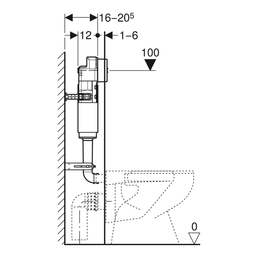 Geberit Delta Concealed Cistern and Chrome Flush Plate