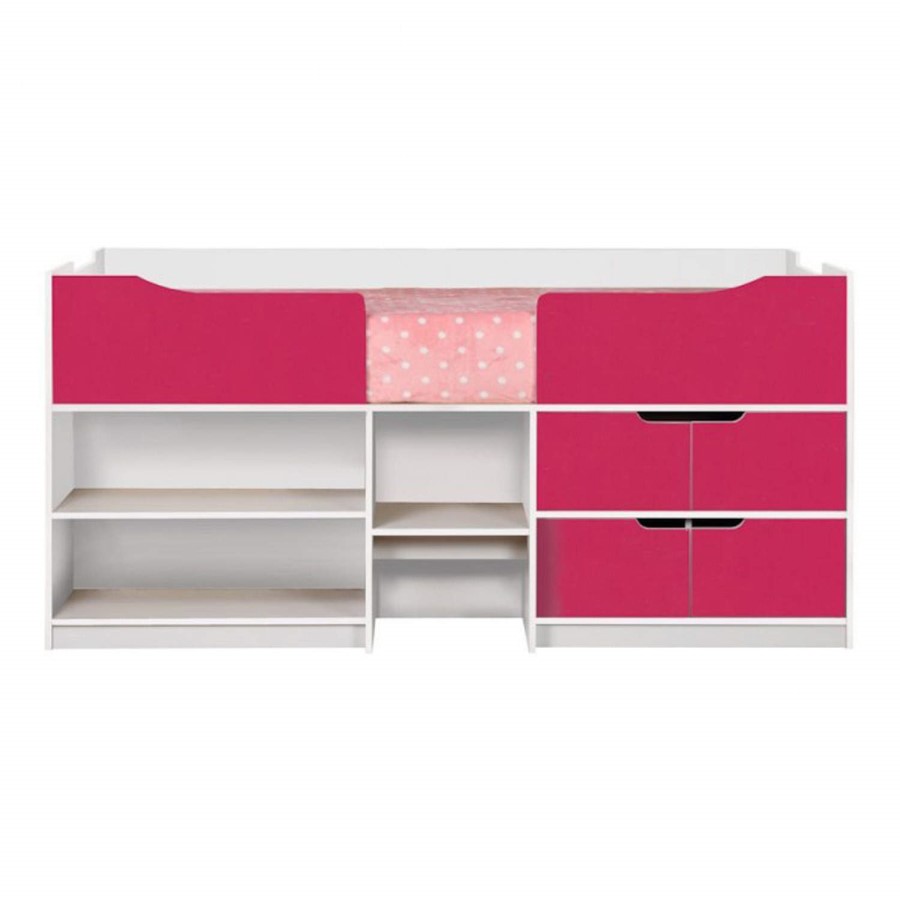 GRADE A2 - Birlea Furniture Paddington Cabin Bed in White and Pink