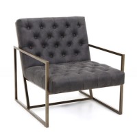 Monaco Charcoal Grey Armchair with Suede Effect Upholstered Finish