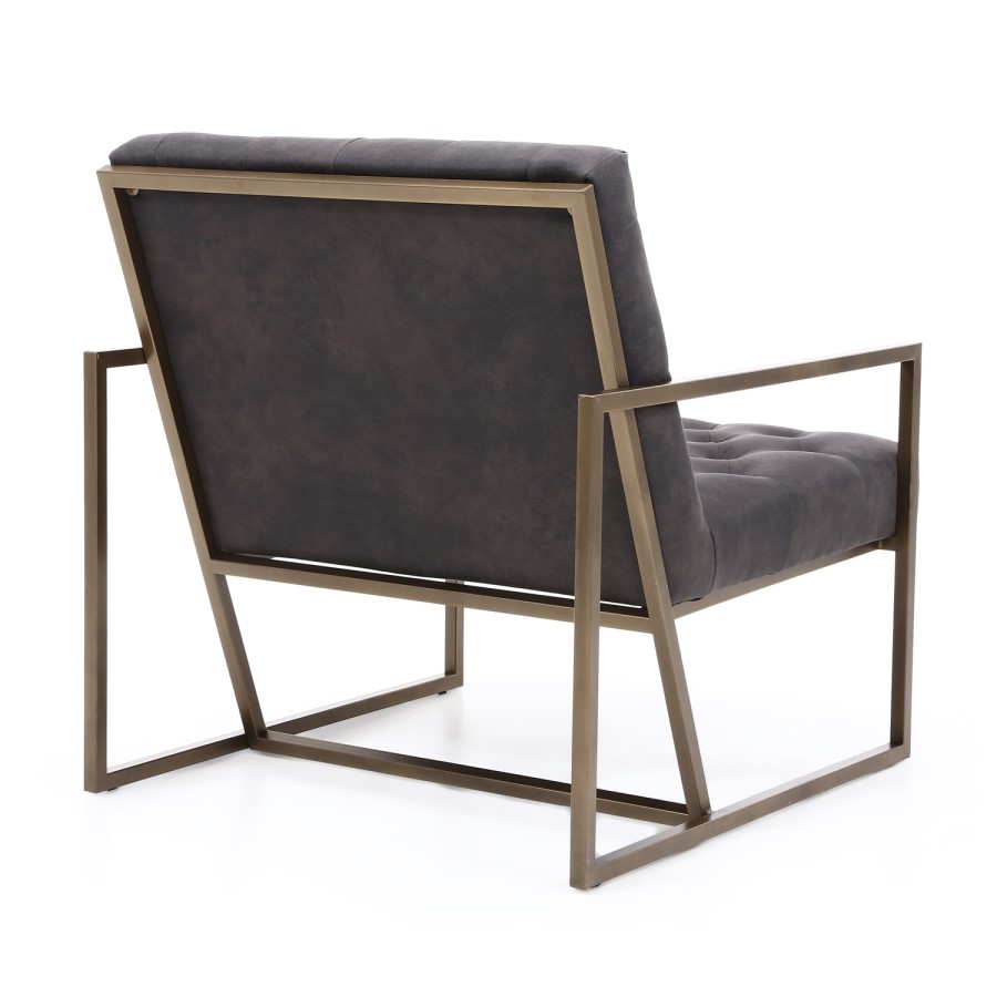 Monaco Charcoal Grey Armchair with Suede Effect Upholstered Finish