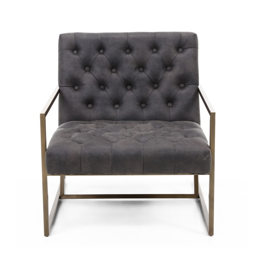 Monaco Charcoal Grey Armchair with Suede Effect Upholstered Finish