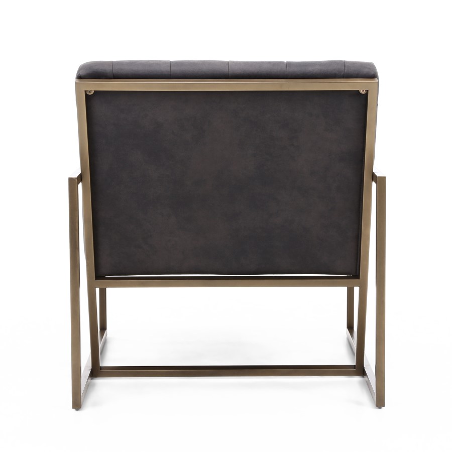 Monaco Charcoal Grey Armchair with Suede Effect Upholstered Finish