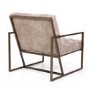 Monaco Beige Armchair with Suede Effect Back Button Finish