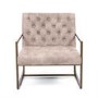 Monaco Beige Armchair with Suede Effect Back Button Finish