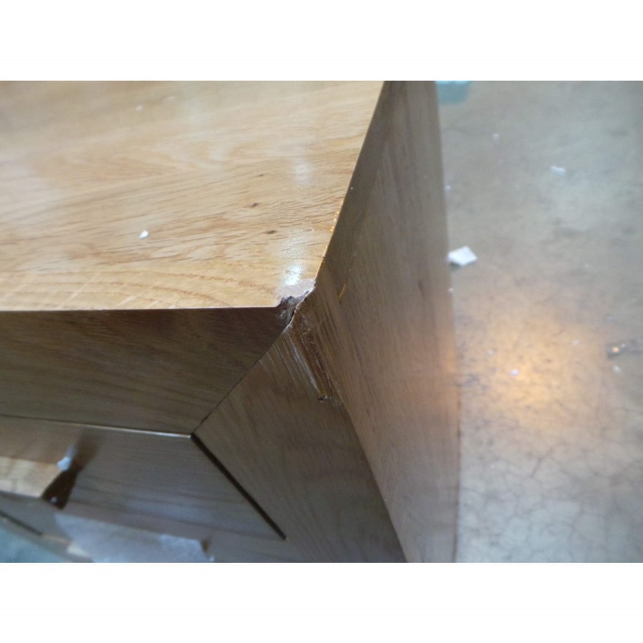 GRADE A3 - Heritage Furniture UK Laguna Oak 3 Drawer Bedside Chest