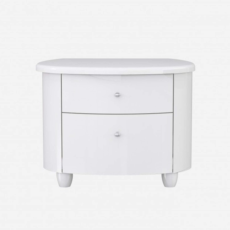 GRADE A2 - Birlea Furniture Aztec Nightstand in White High Gloss