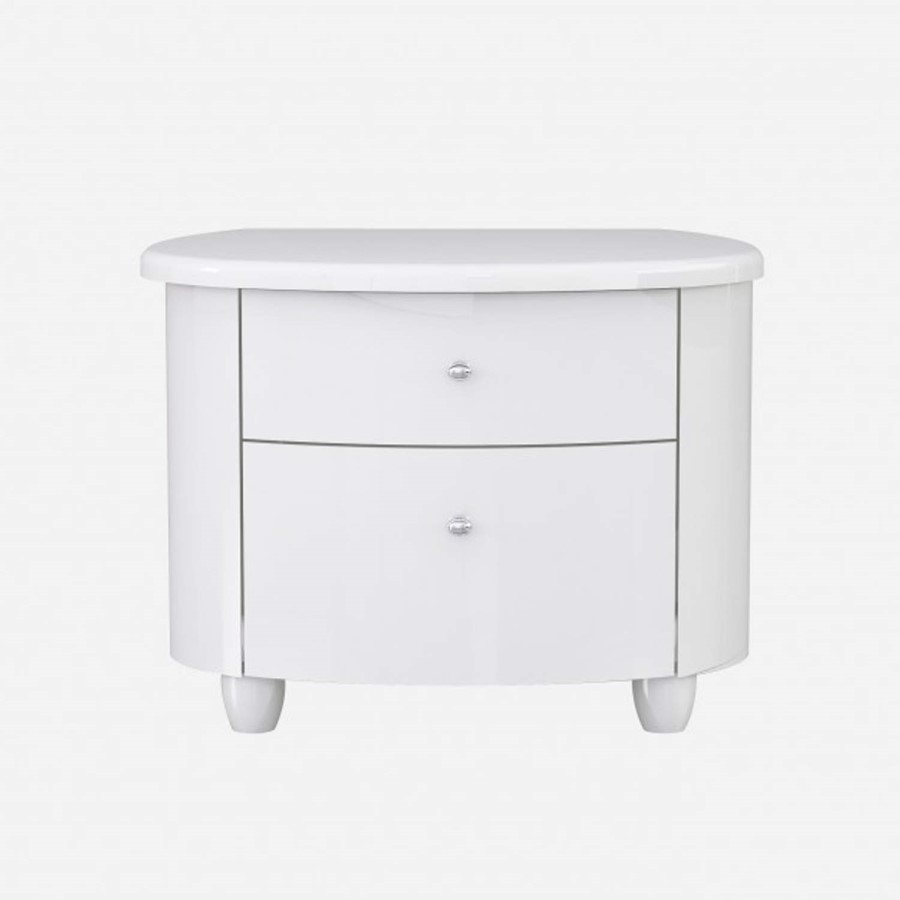 GRADE A3 - Birlea Furniture Aztec Nightstand in White High Gloss