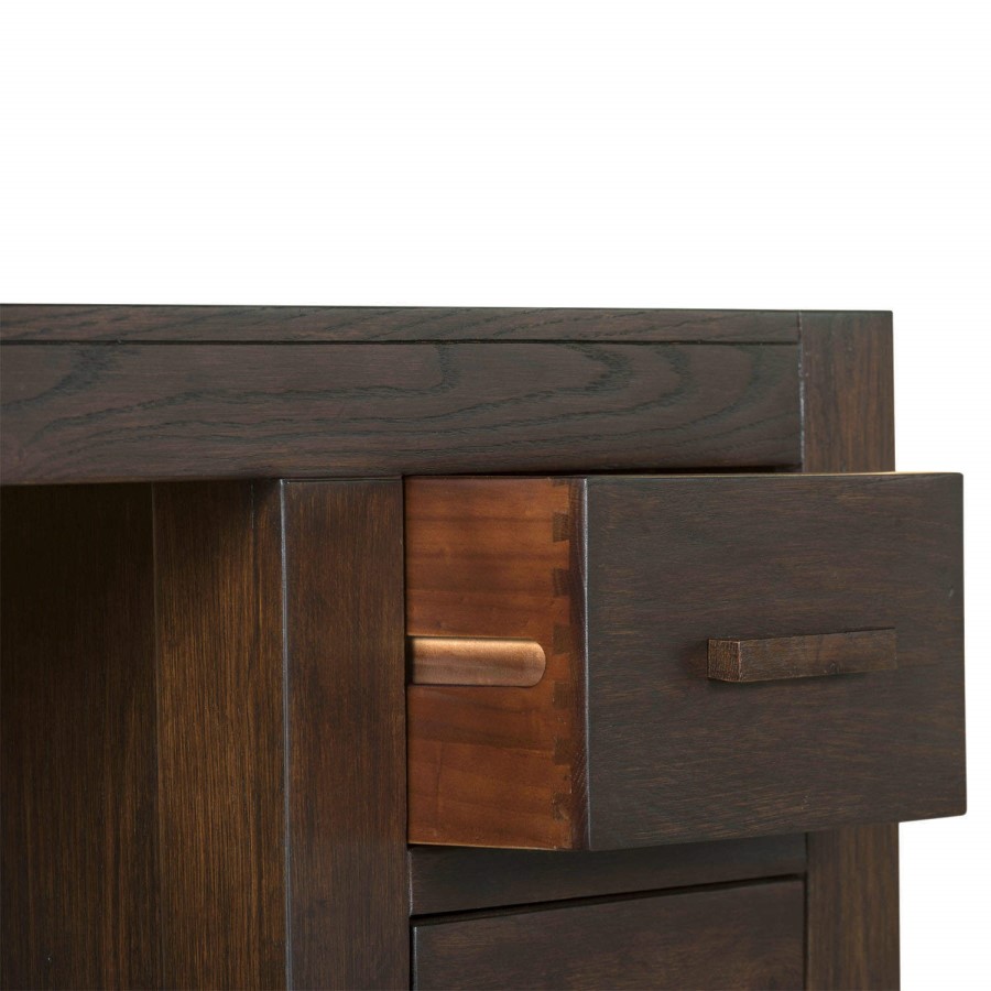 GRADE A2 - Pacific Dressing Table in Solid Dark Oak - Walnut Effect