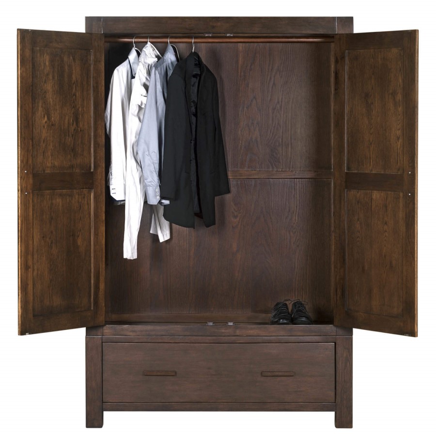 Pacific 3 Piece Bedroom Set in Solid Dark Oak - Walnut Effect