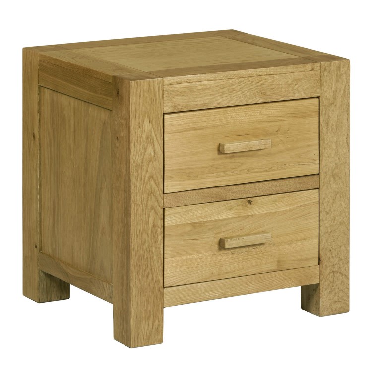 Atlantic Pair of Solid Light Oak Bedside Tables