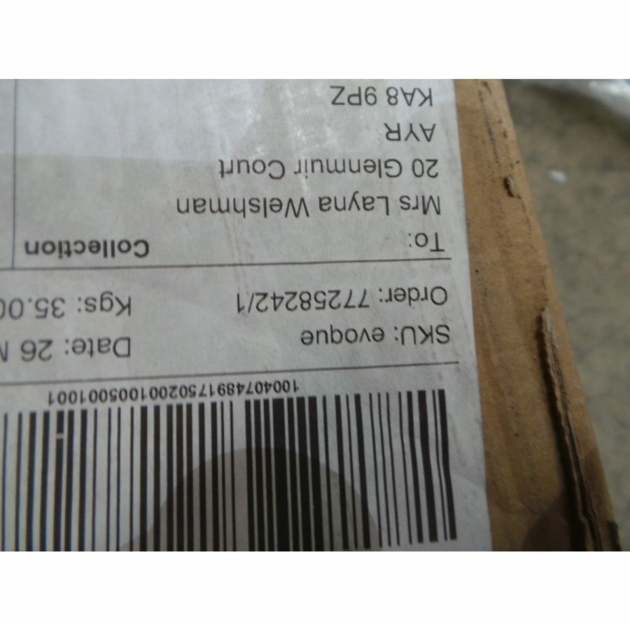 GRADE A2 - Evoque Rectangular High Gloss White TV Unit with Grey High Gloss Detail 