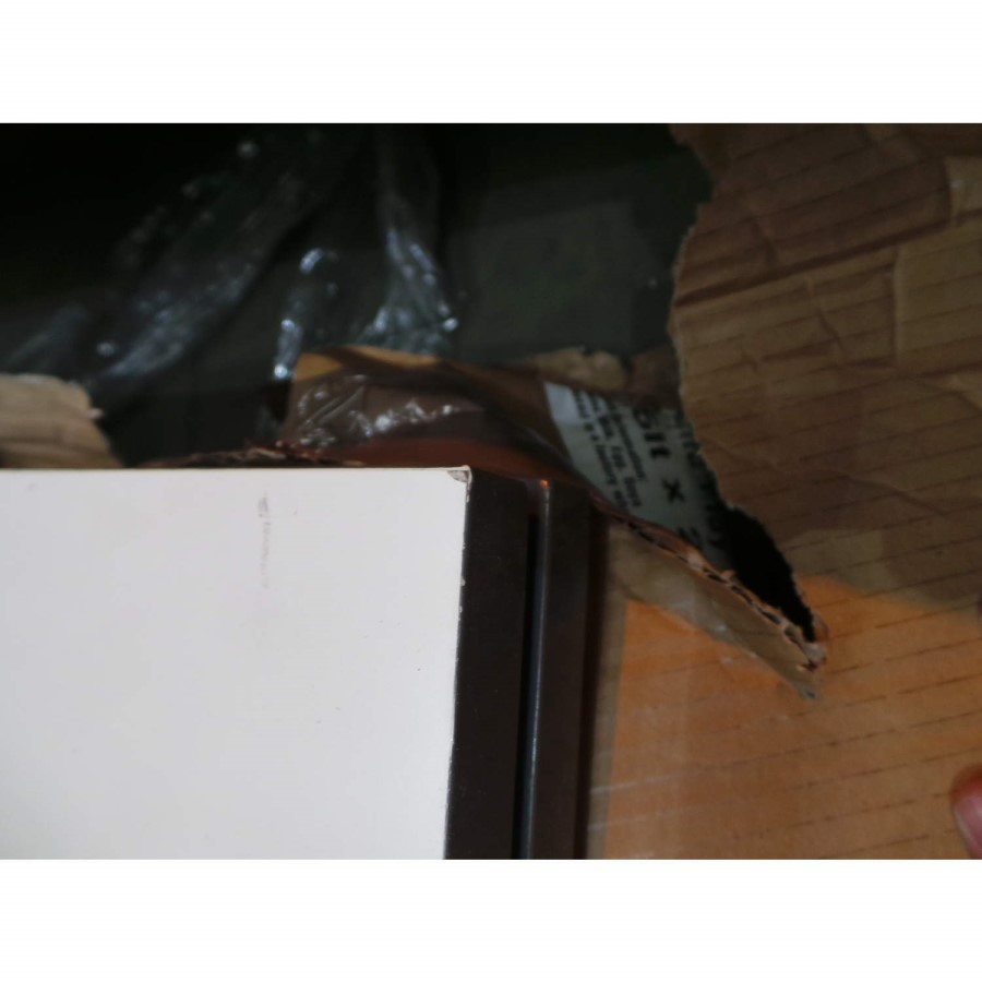 GRADE A2 - Evoque Rectangular High Gloss White TV Unit with Grey High Gloss Detail 