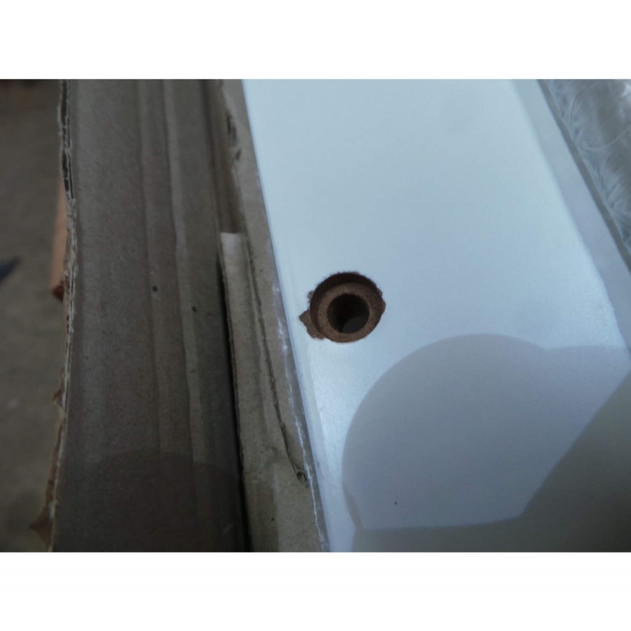 GRADE A2 - Evoque Rectangular High Gloss White TV Unit with Grey High Gloss Detail 