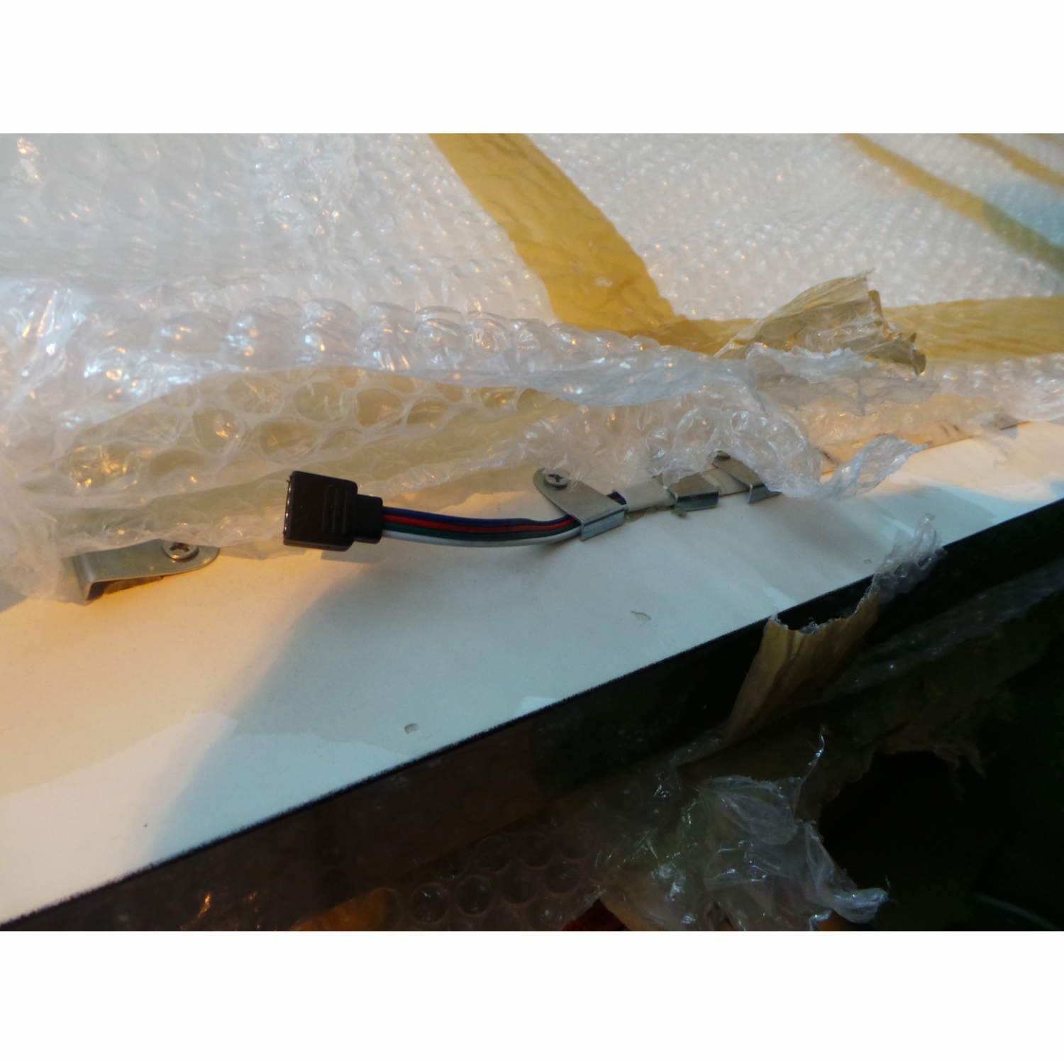 GRADE A2 Tiffany Black High Gloss Rectangular Coffee Table with LED