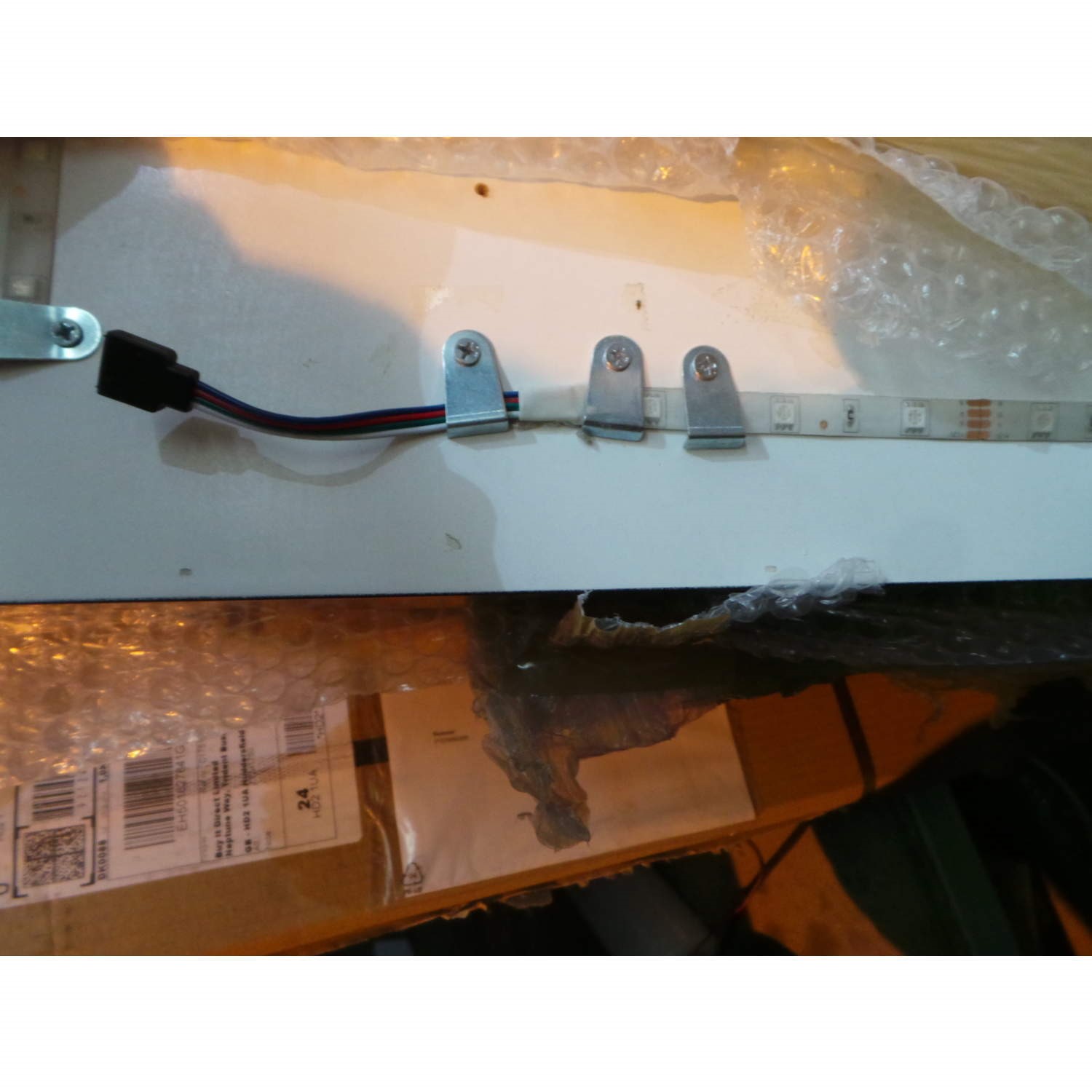 GRADE A2 Tiffany Black High Gloss Rectangular Coffee Table with LED