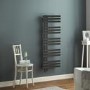 Black Heated Towel Rail Radiator 1200 x 500mm - Cobham