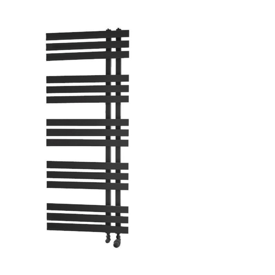 Black Heated Towel Rail Radiator 1200 x 500mm - Cobham