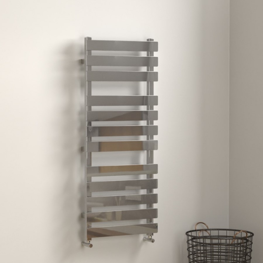 Perlo Chrome Heated Towel Rail - 1200 x 500mm