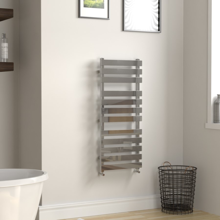 Perlo Chrome Heated Towel Rail - 1200 x 500mm