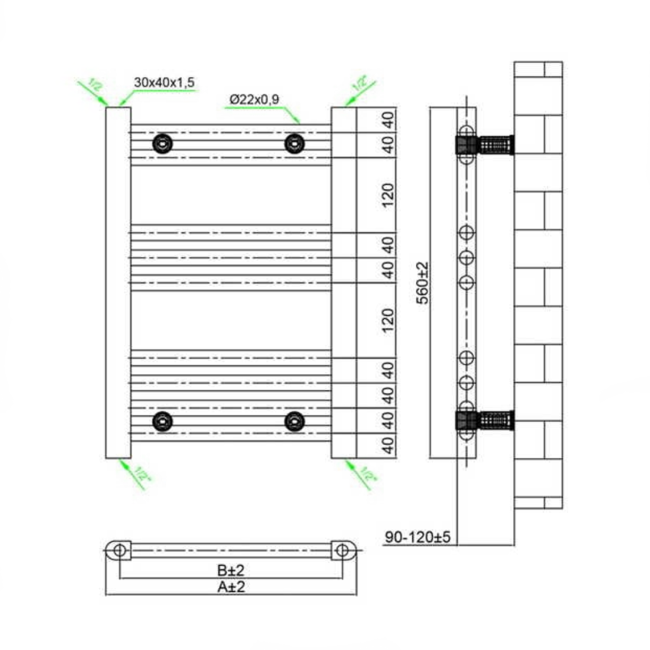 Towelrads MacCarthy Chrome Electric Towel Radiator 550 x 500mm